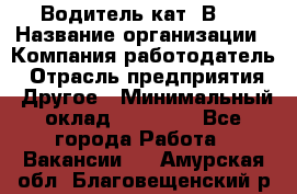 Водитель кат."ВCE › Название организации ­ Компания-работодатель › Отрасль предприятия ­ Другое › Минимальный оклад ­ 20 000 - Все города Работа » Вакансии   . Амурская обл.,Благовещенский р-н